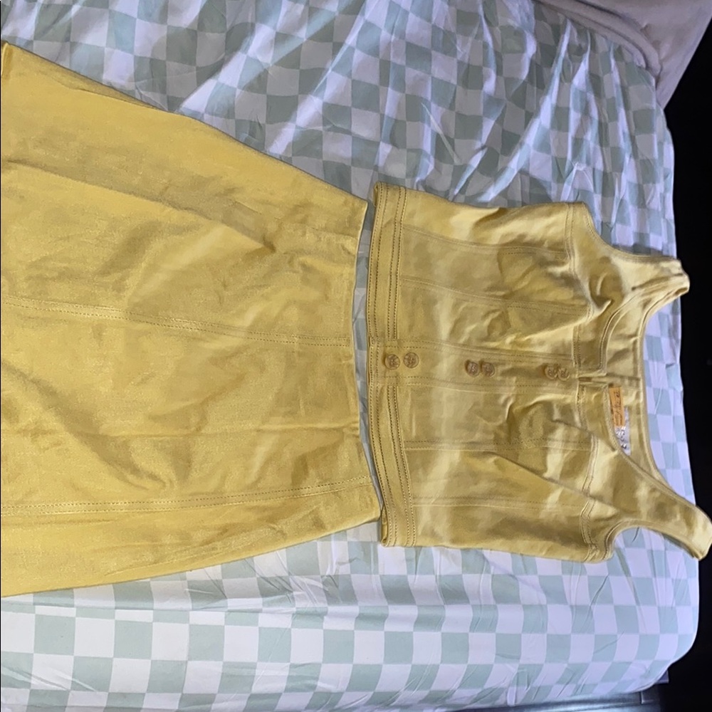 Alberto Makali Yellow Sleeveless Dress with Zipper Detail